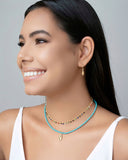 Choker Miçanga Verde Água Búzio Banhado a Ouro 18K