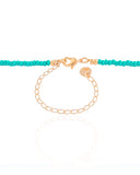 Choker Miçanga Verde Água Búzio Banhado a Ouro 18K