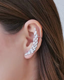 Ear Cuff Baguetes Cristal 4.9 cm Ródio Branco