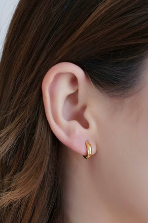 Brinco Argola Click Redonda Lisa 1.1 cm Banhado a Ouro 18K