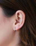 Brinco Argola Click Redonda Lisa 1.1 cm Ródio Branco