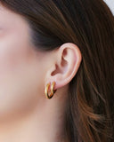 Brinco Argola Click Redonda Lisa 1.5 cm Banhado a Ouro 18K