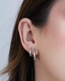 Brinco Argola Click Redonda Lisa 2.0 cm Ródio Branco