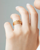 Anel Filetes Cravejado Cristal Tamanho 17 Banhado a Ouro 18K