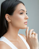 Anel Filetes Cravejado Cristal Tamanho 22 Banhado a Ouro 18K