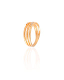 Anel Filetes Cravejado Cristal Tamanho 22 Banhado a Ouro 18K