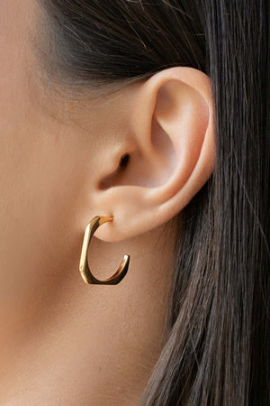 Brinco Argola Quadrada Lisa 2.0 cm Banhado a Ouro 18K