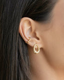 Brinco Oval Torcido 1.8 cm Banhado a Ouro 18K