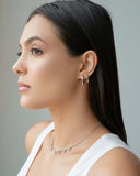 Brinco Argola Click Coração Lisa 1.4 cm Ródio Branco