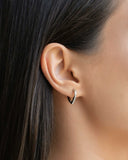 Brinco Argola Click Coração Lisa 1.4 cm Ródio Branco