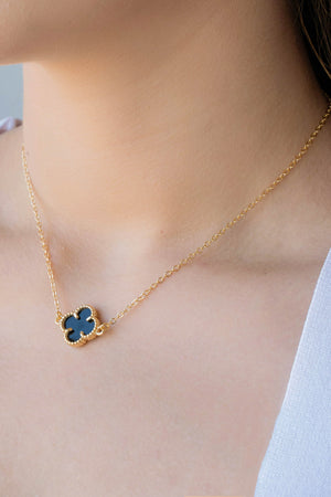 Choker Elos Trevo Preto Banhado a Ouro 18K