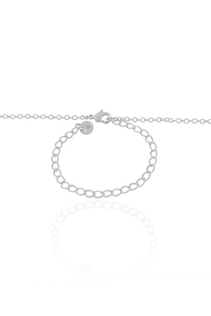 Choker Elos Trevo Preto Ródio Branco