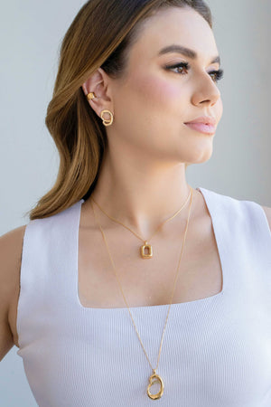 Gargantilha Longa Veneziana Nó Banhado a Ouro 18K - 65 cm