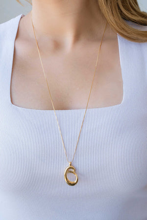Gargantilha Longa Veneziana Nó Banhado a Ouro 18K - 65 cm
