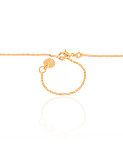 Colar Veneziana Retângulo Vazado Liso Banhado a Ouro 18K - 40 cm