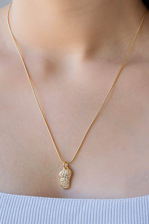 Gargantilha Rabo de Rato Pingente Orgânico Texturizado Banhado a Ouro 18K - 45 cm