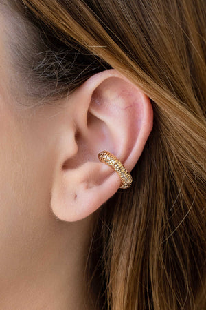 Piercing Orgânico Texturizado Banhado a Ouro 18K