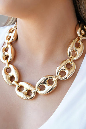 Conjunto Elos Lacre Banho Dourado