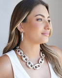Conjunto Elos Lacre Banho Branco