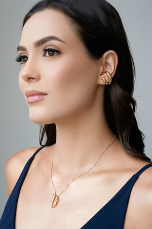 Gargantilha Veneziana Orgânico Vazado Banhado a Ouro 18K - 45 cm