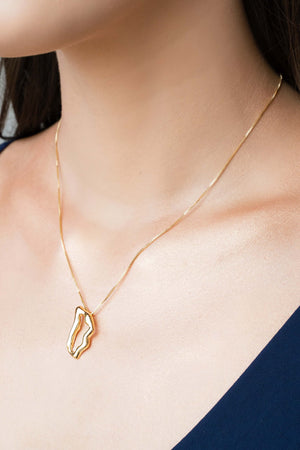 Gargantilha Veneziana Orgânico Vazado Banhado a Ouro 18K - 45 cm