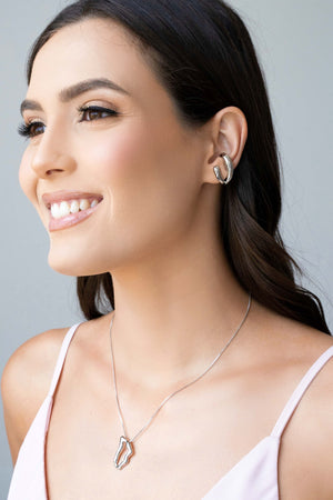 Gargantilha Veneziana Orgânico Vazado Ródio Branco - 45 cm