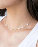 Choker Pérolas Barrocas com Veneziana Banhado  a Ouro 18K