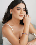 Anel Baguetes Coloridas Tamanho 14 Ródio Branco