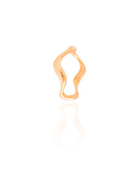 Anel Ondas Liso Tamanho 18 Banhado a Ouro 18K