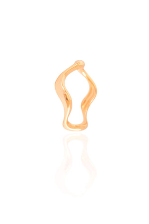 Anel Ondas Liso Tamanho 22 Banhado a Ouro 18K
