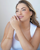 Bracelete Duplo Ondas Banhado a Ouro 18K