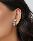 Ear Hook Ovais Coloridos 2.5 cm Ródio Branco