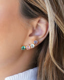 Ear Cuff Pontos de Luz Coloridos 2.9 cm Banhado a Ouro 18K