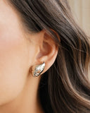 Brinco Concha Lisa 2.4 cm Ródio Branco