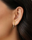 Brinco Fio Abaulado Liso 3.4 cm Banhado a Ouro 18K