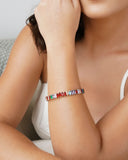 Bracelete Navetes Coloridas 7 mm Ródio Branco