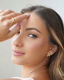 Anel Entrelaçado Cravejado Cristal Tamanho 13 Banhado a Ouro 18K