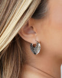 Brinco Argola Click Letras Detalhes Vazados 2.5 cm Ródio Branco