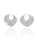 Brinco Argola Click Letras Detalhes Vazados 2.5 cm Ródio Branco