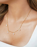 Gargantilha Veneziana Bolinhas Geométricos Cristal Banhado a Ouro 18K - 45 cm