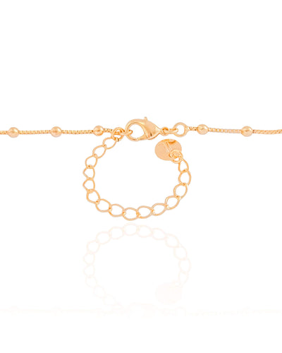 Colar Veneziana Bolinhas Geométricos Cristal Banhado a Ouro 18K - 45 cm