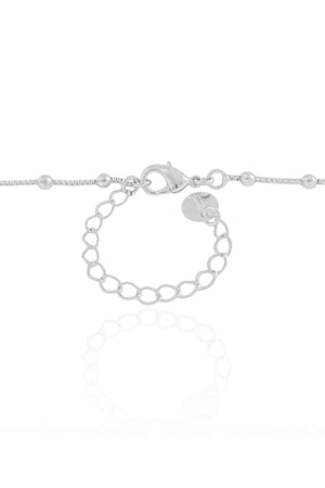 Gargantilha Veneziana Bolinhas Geométricos Cristal Ródio Branco - 45 cm