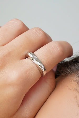 Anel Coração Liso Tamanho 15 Ródio Branco