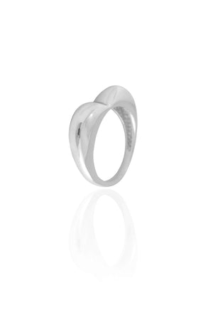 Anel Coração Liso Tamanho 16 Ródio Branco