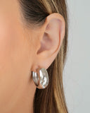 Brinco Argola Click Lisa 2.3 cm Ródio Branco