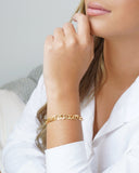 Pulseira Malha Piastrine 7 mm Banhado a Ouro 18K