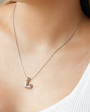 Gargantilha Veneziana Letra A 1.7 cm Bolha Ródio Branco - 45 cm