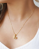 Gargantilha Veneziana Letra I 1.7 cm Bolha Banhado a Ouro 18K - 45 cm