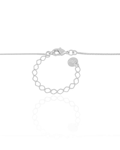 Gargantilha Veneziana Letra T 1.7 cm Bolha Ródio Branco - 45 cm