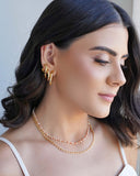 Brinco Argola Tubo Lisa 2.8 cm Banhado a Ouro 18K